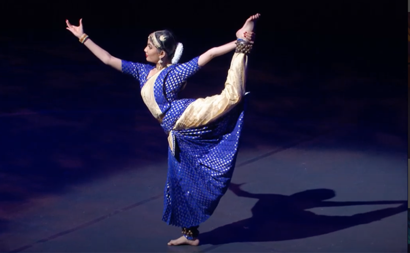 Screenshot of Isha Parupudi's Classic Indian performance during National YoungArts Week