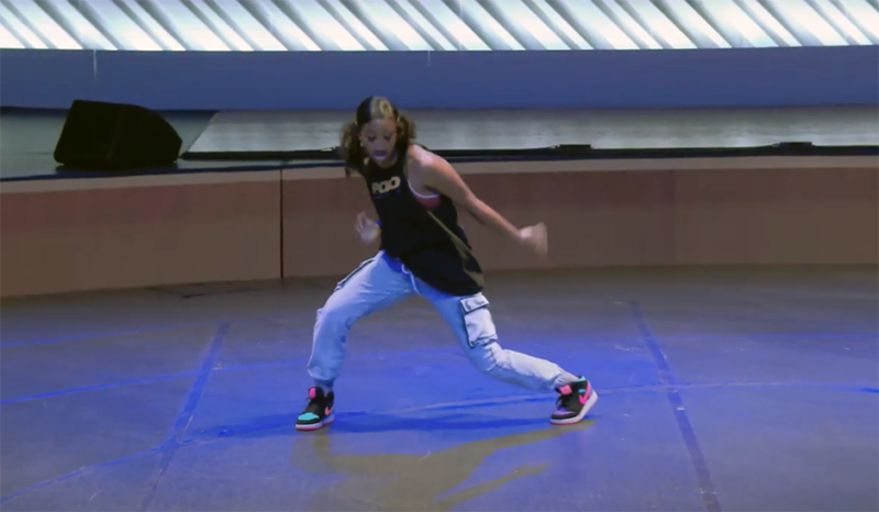 Screenshot of Tomoe Carr's Hip Hop performance during YoungArts Week