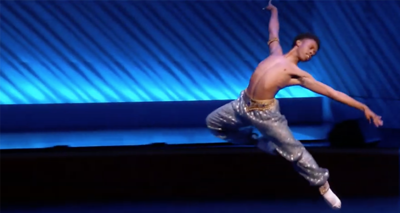 Screenshot of Tyrone Reese's Ballet performance during National YoungArts Week