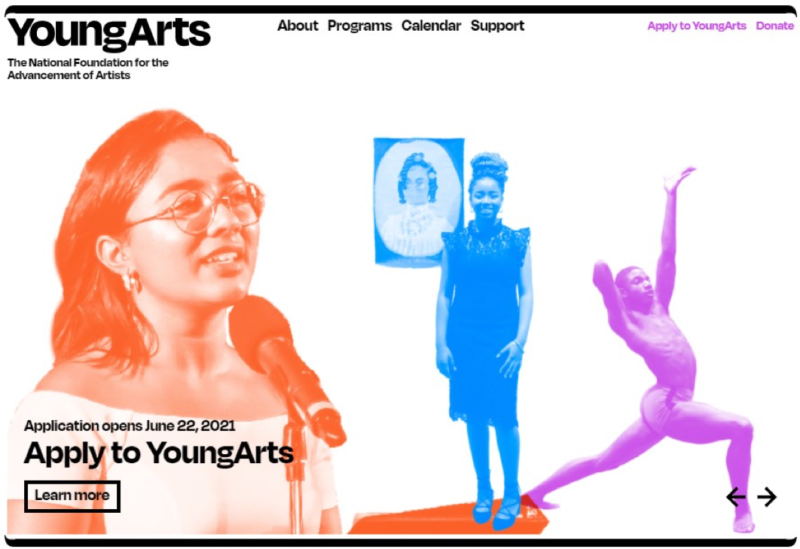 YoungArts home screen
