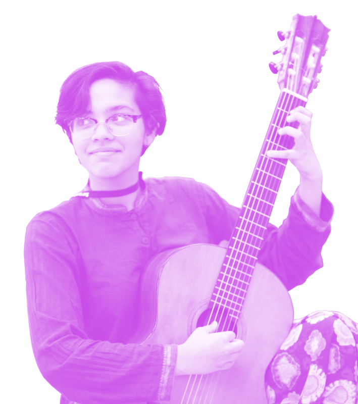 Hayim Heron playing classical guitar