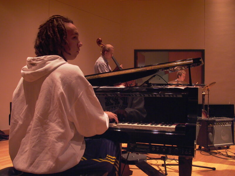 Gerald Clayton (2002 Jazz & U.S. Presidential Scholar in the Arts) rehearsing during 2002 ArtsWeek, now known as National YoungArts Week.