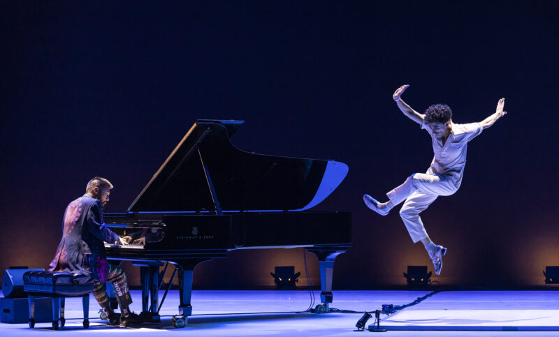 Conrad Tao and Caleb Teicher performing a piano and dance collaboration